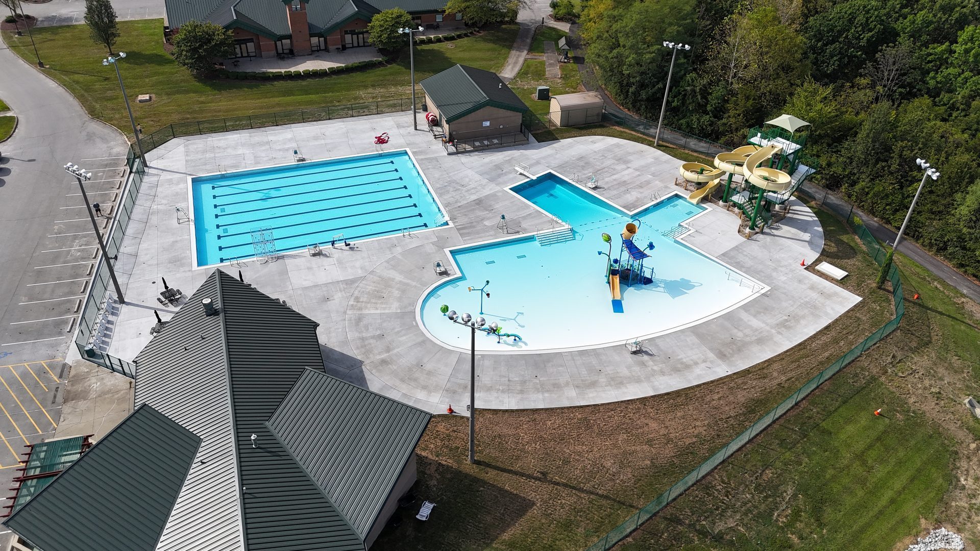 Aerial of the finished John W. Black Aquatic Center, 7 of 15