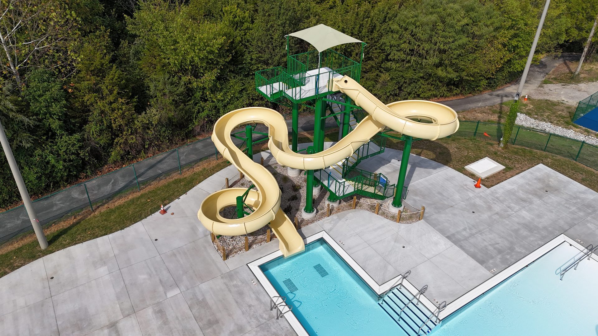 Aerial of the finished John W. Black Aquatic Center, 9 of 15