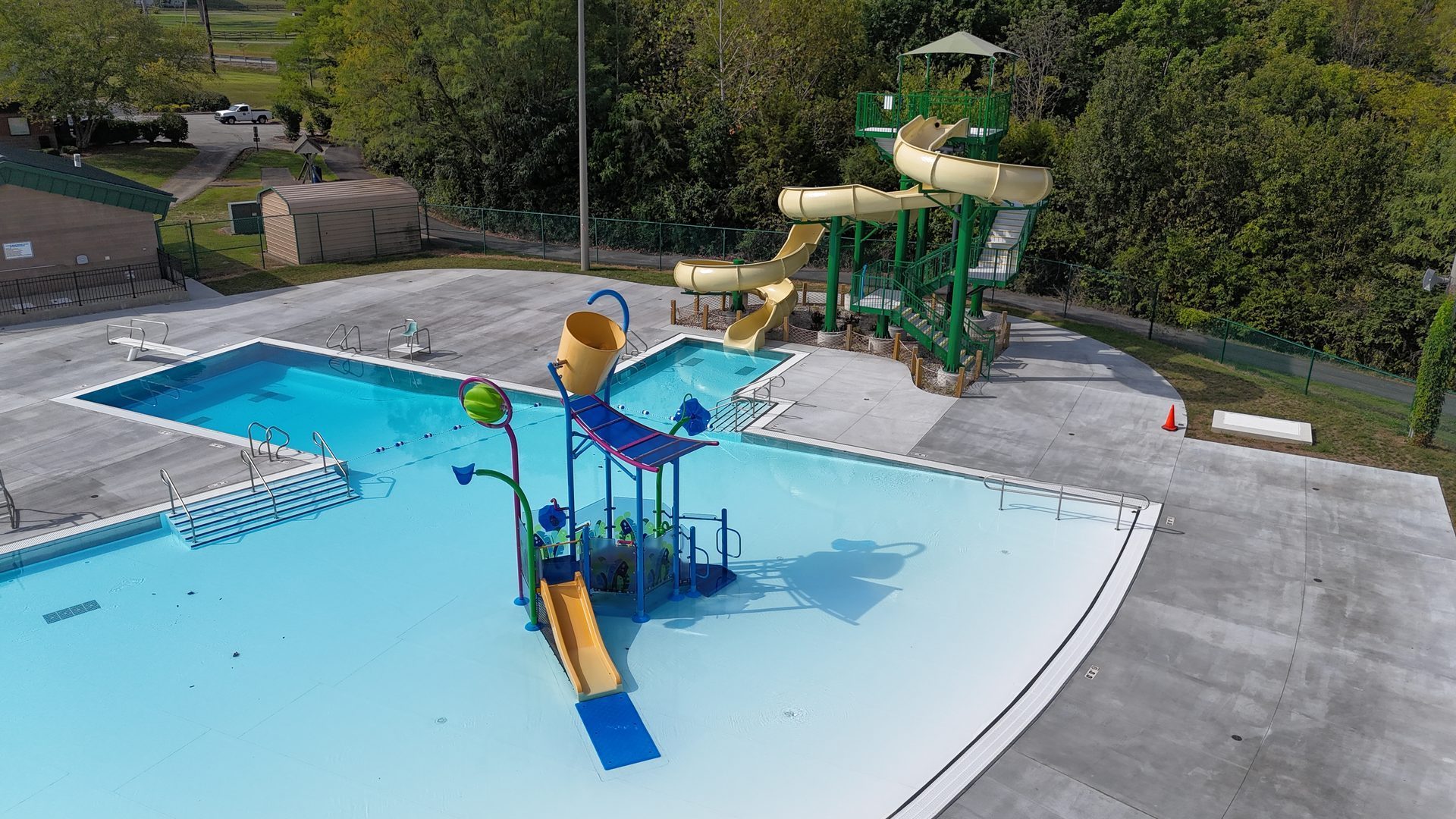 Aerial of the finished John W. Black Aquatic Center, 11 of 15